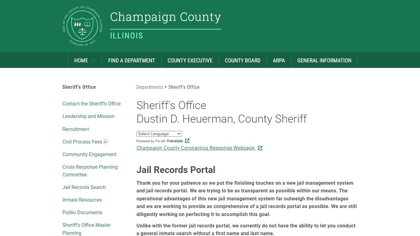 Inmate Lookup | Champaign County Illinois