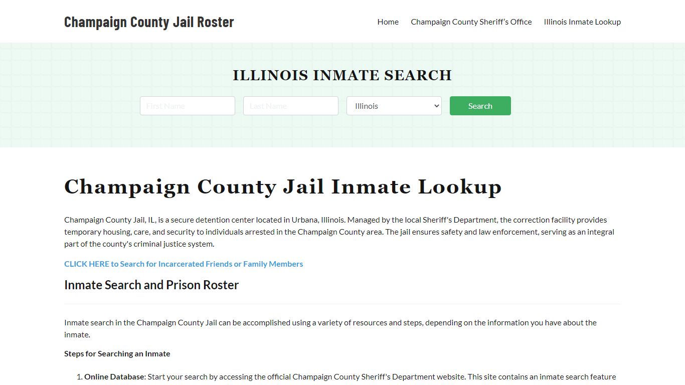 Champaign County Jail Roster Lookup, IL, Inmate Search